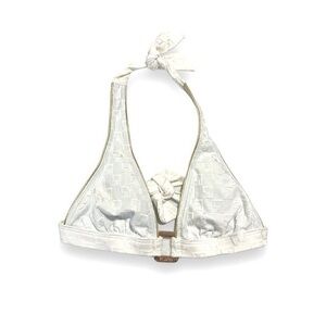 St. John’s sport bikini, top logo, white and gold